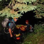 Denis et Fred partant de nuit pour chercher du secours